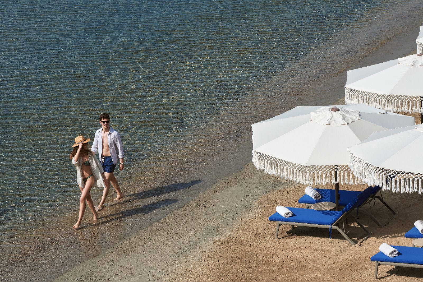 Guests enjoying the beach at the Mett Bodrum hotel in Turkey