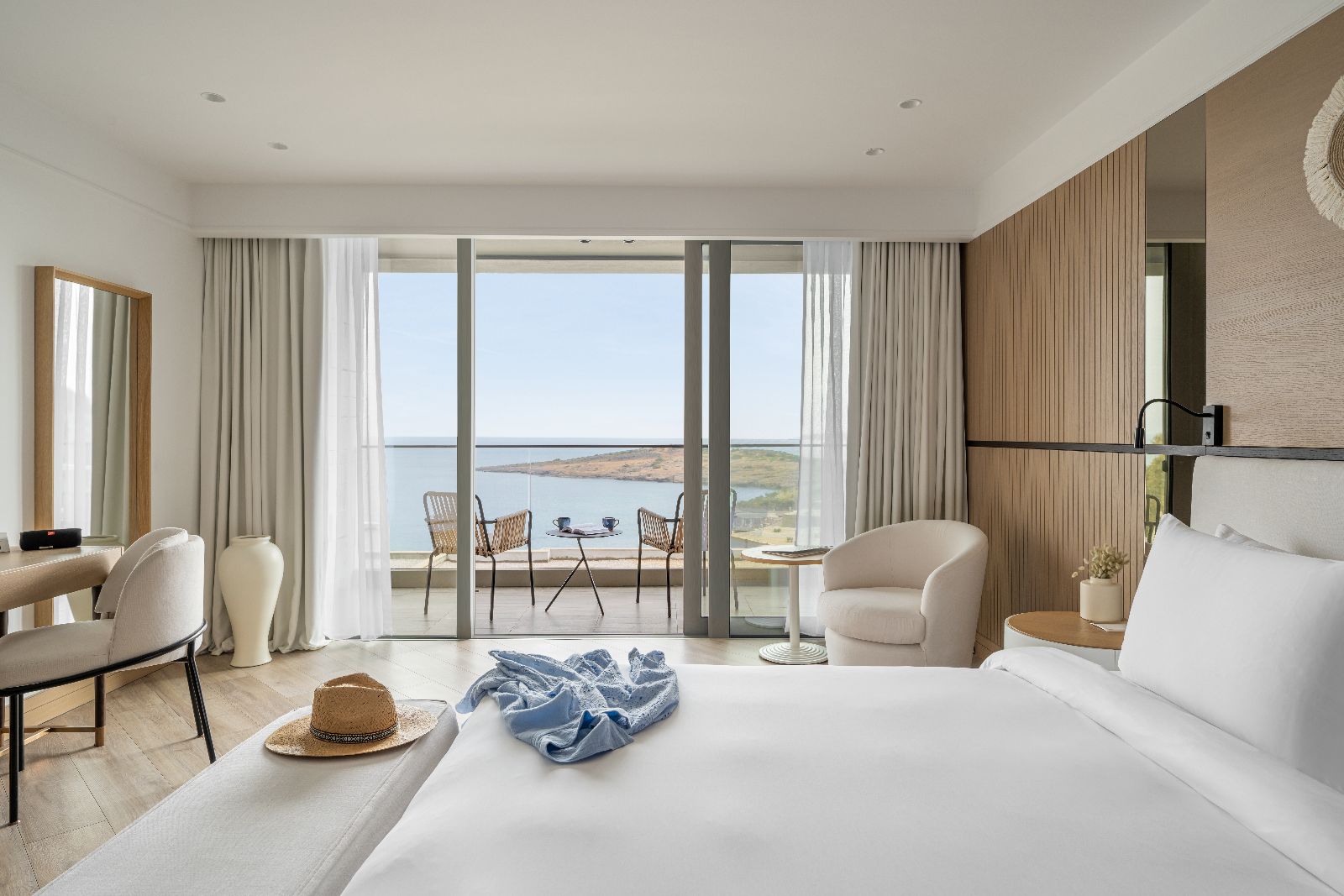 A deluxe sea view room at the Mett Bodrum hotel in Turkey