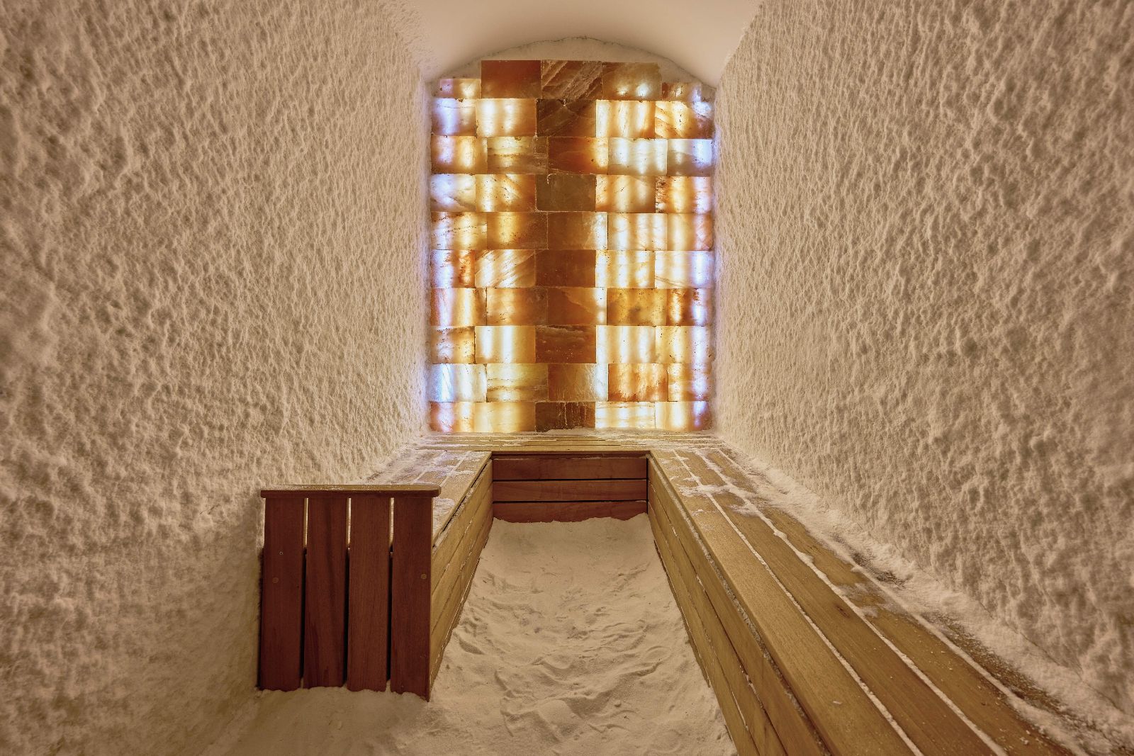 Salt chamber in the spa at the Mett Bodrum hotel in Turkey