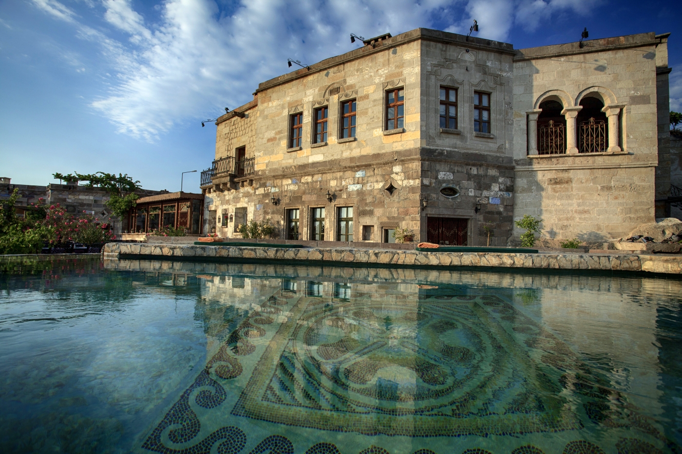 Pool view at Museum Hotel in Cappadocia in Turkey
