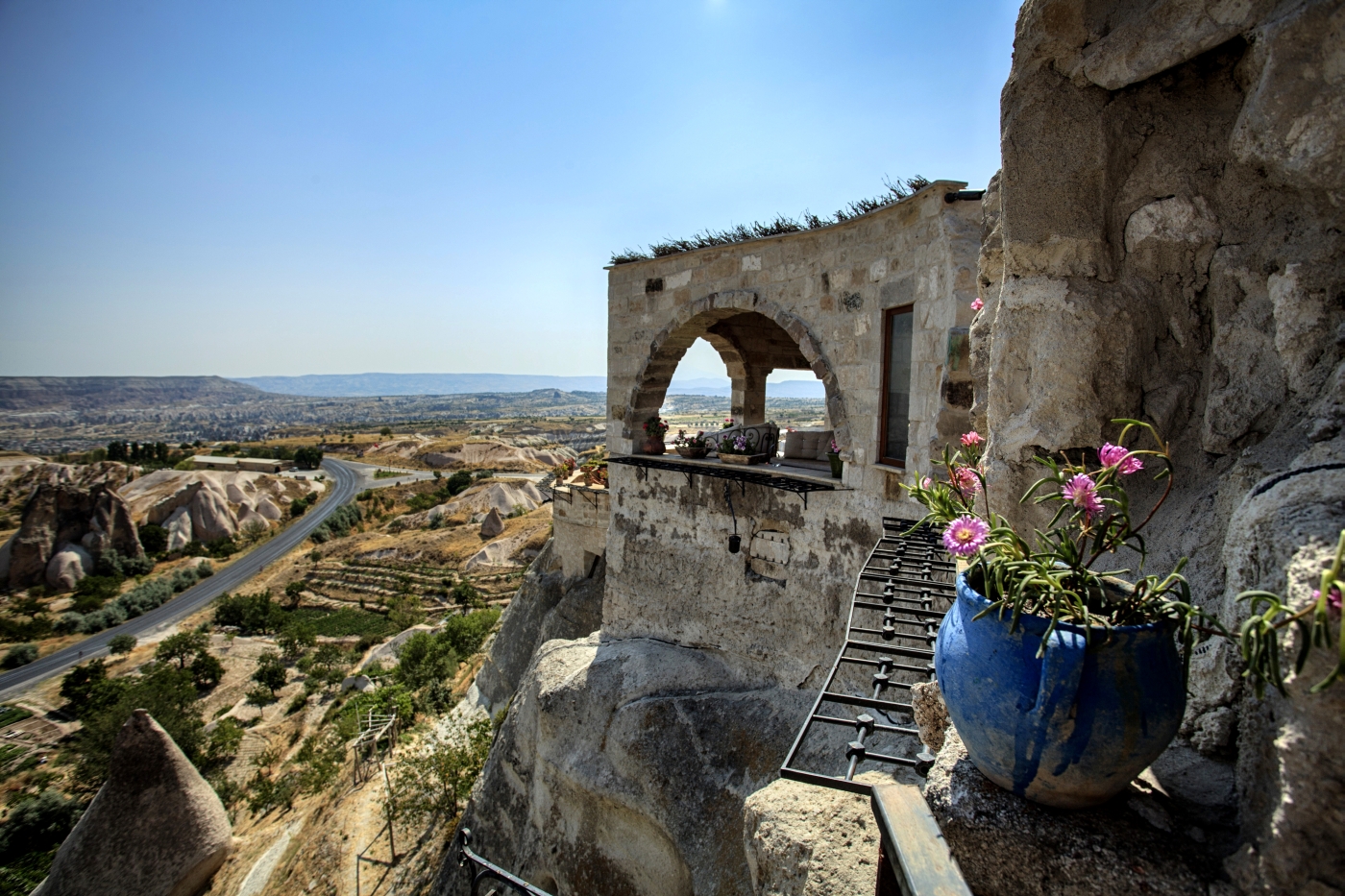 Distant view from Museum Hotel in Cappadocia in Turkey
