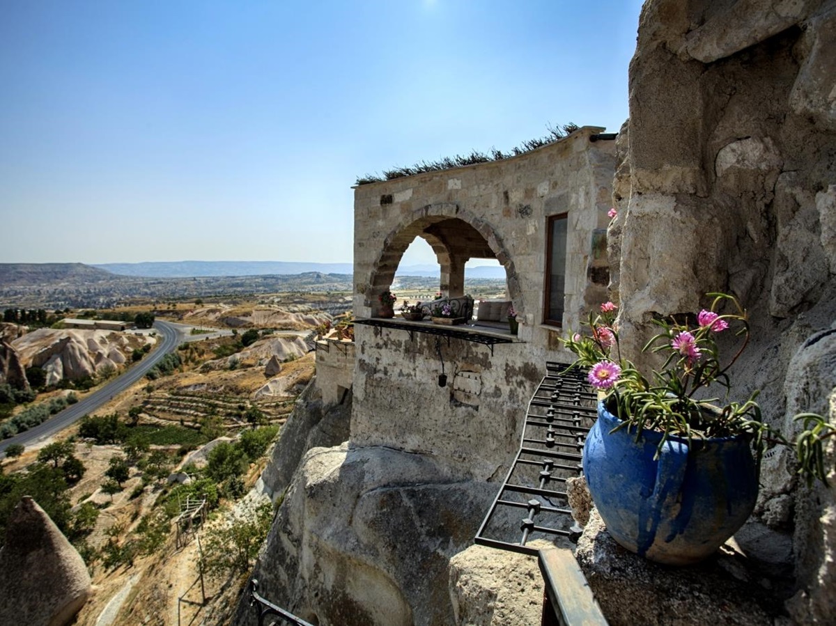 Distant view from Museum Hotel in Cappadocia in Turkey