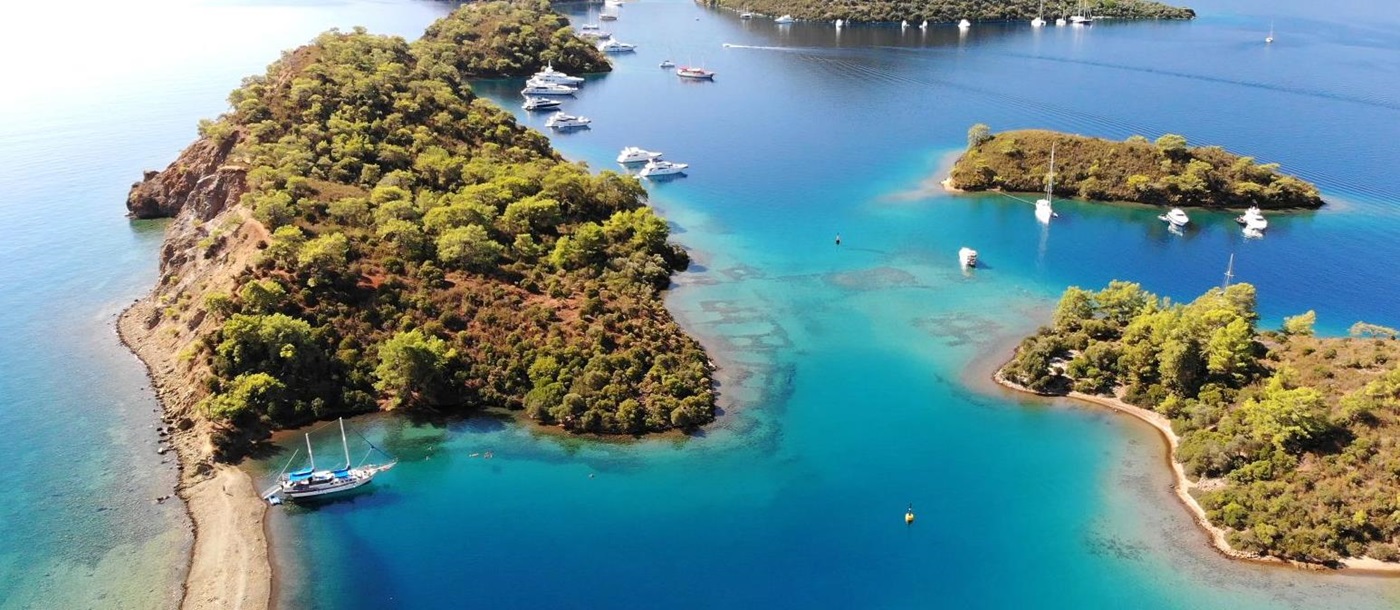 The Paradise Islands of Gocek on the coast of Turkey