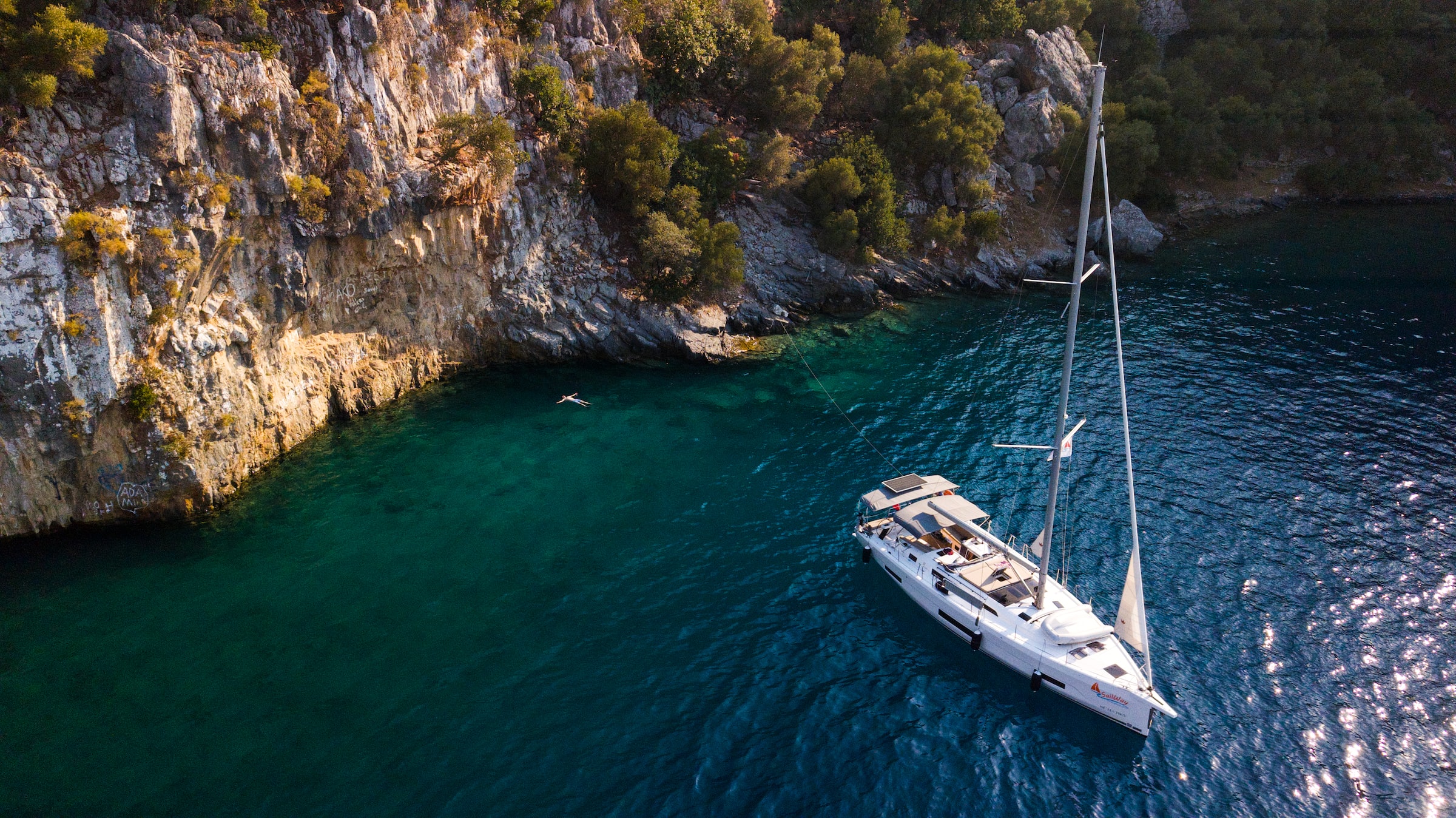 A boat off the coast of Gocek on Turkey's south coast