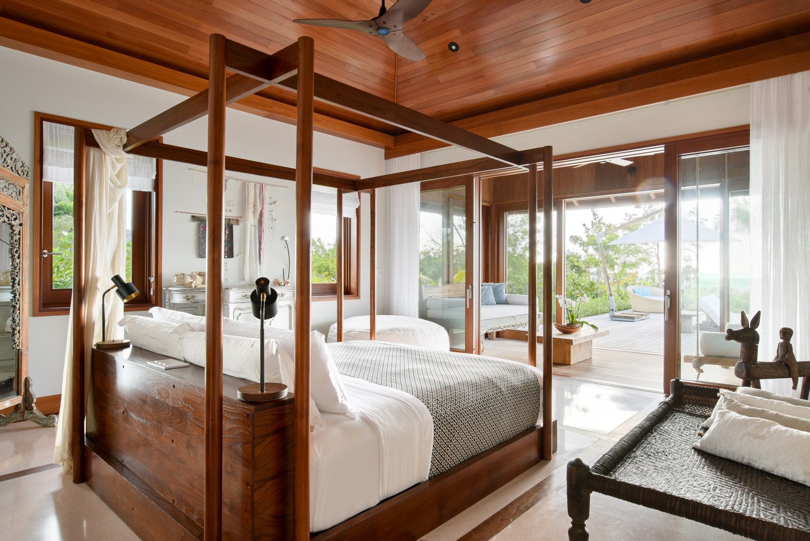 Guest bedroom in the Love Pumpkin villa at Como Parrat Cat, Turks and Caicos