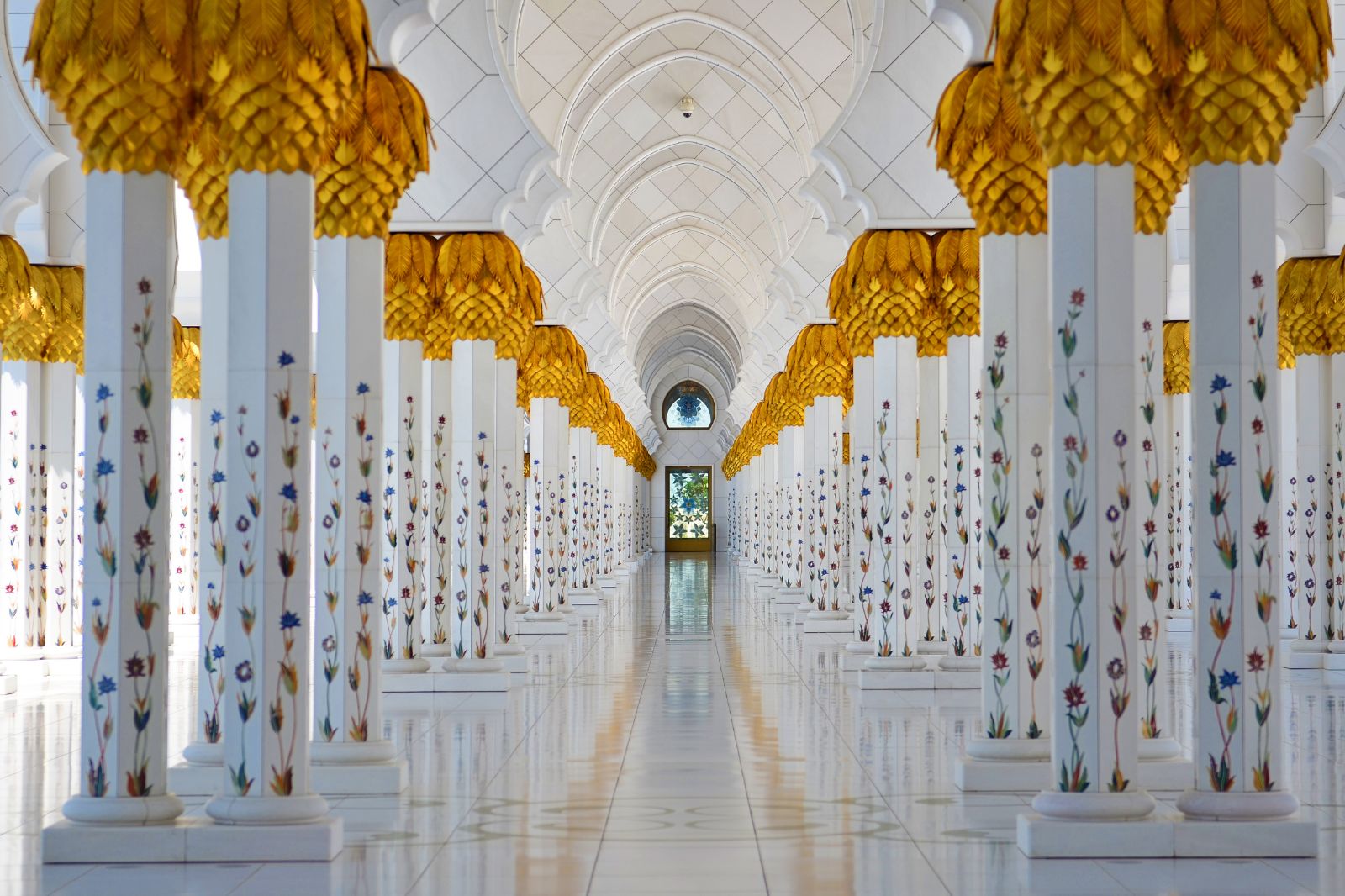 Interior of Grand Mosque Zayed in Abu Dhabi