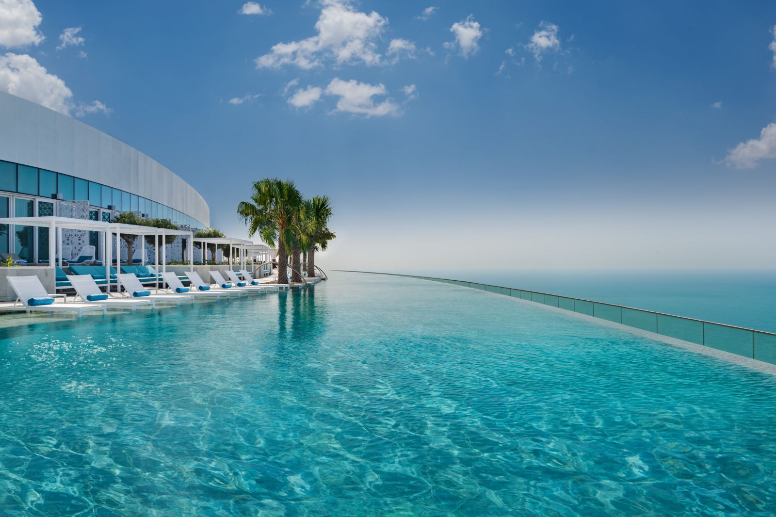 Infinity pool on the 77th Floor of luxury resort Address in Dubai