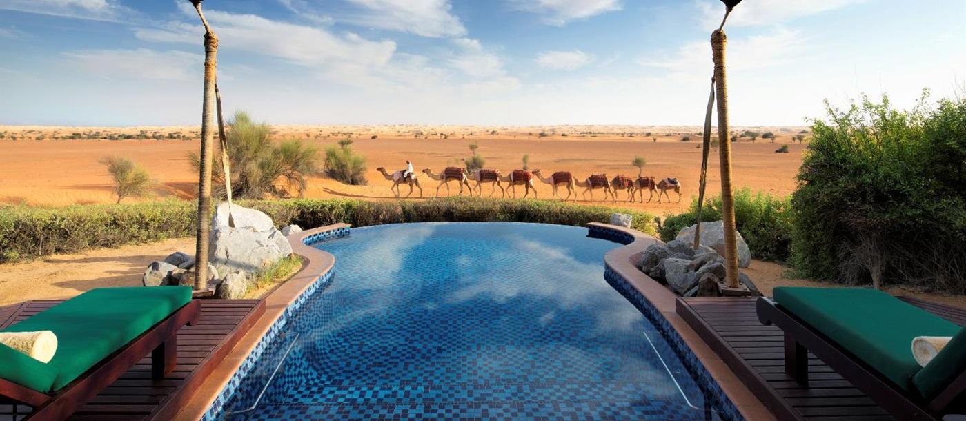 Private pool and terrace at Al Maha A Luxury Collection Desert Resort & Spa in Dubai