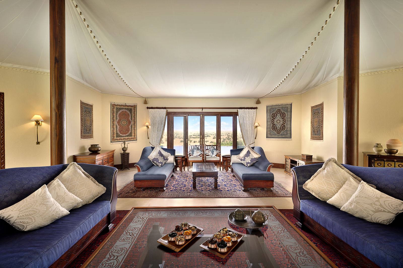 Tented suite lounge at Al Maha A Luxury Collection Desert Resort & Spa in Dubai
