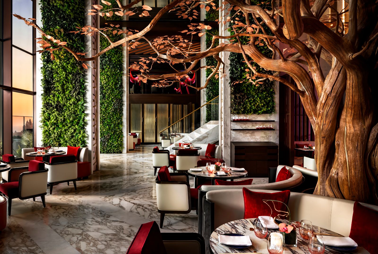 LingLing restaurant seating at Atlantis The Royal on the Palm Jumeirah in Dubai