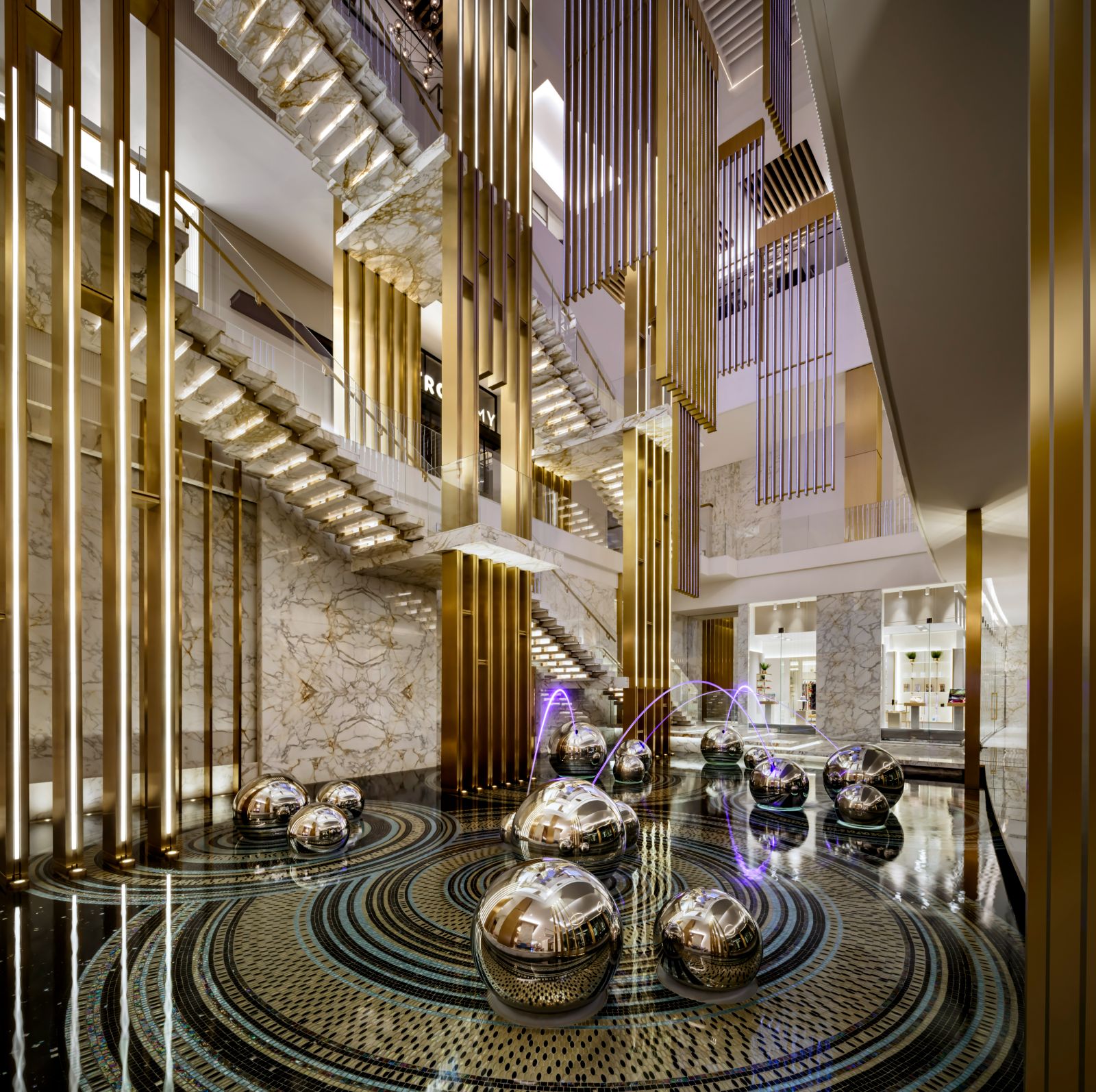 Watercourt area at Atlantis The Royal on the Palm Jumeirah in Dubai