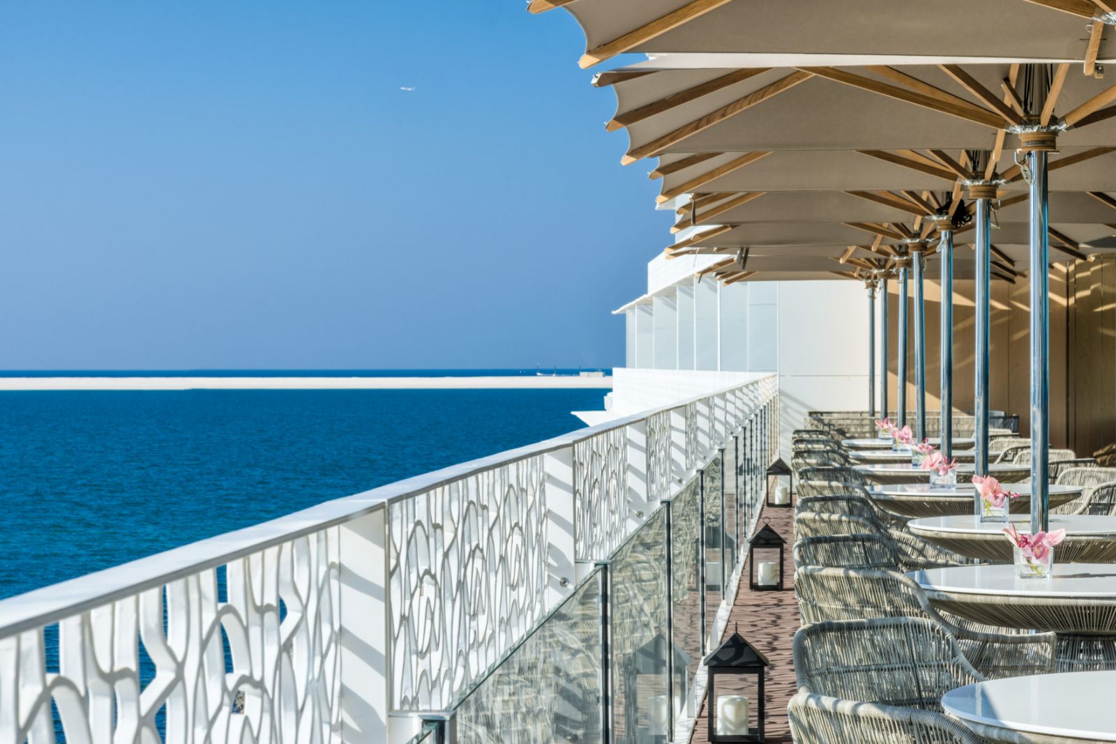 Bar terrace at Bulgari Resort Dubai on Jumeirah Bay island