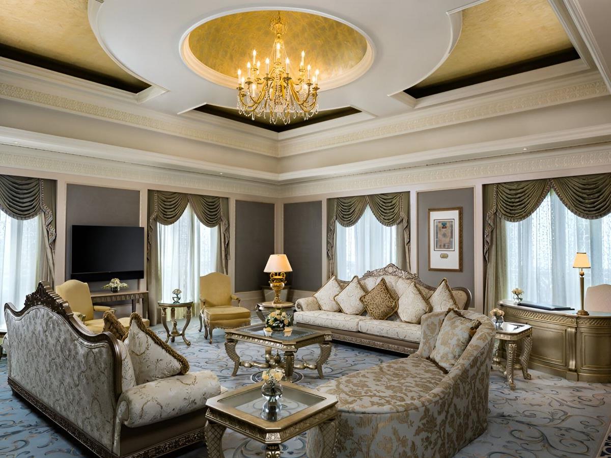 Guest suite lounge at at Emirates Palace Mandarin Oriental in Abu Dhabi
