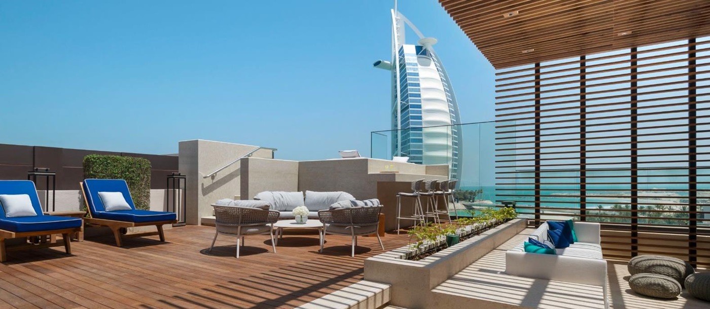 Royal penthouse suite terrace at Jumeirah Al Naseem in Dubai
