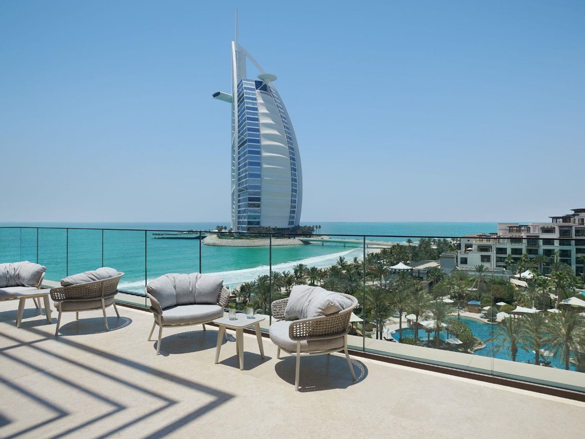 Royal penthouse suite views of Burj Al Arab at Jumeirah Al Naseem in Dubai