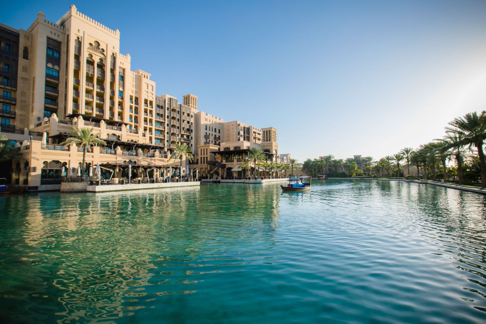 Exterior of the Jumeirah Mina A Salam hotel in Dubai