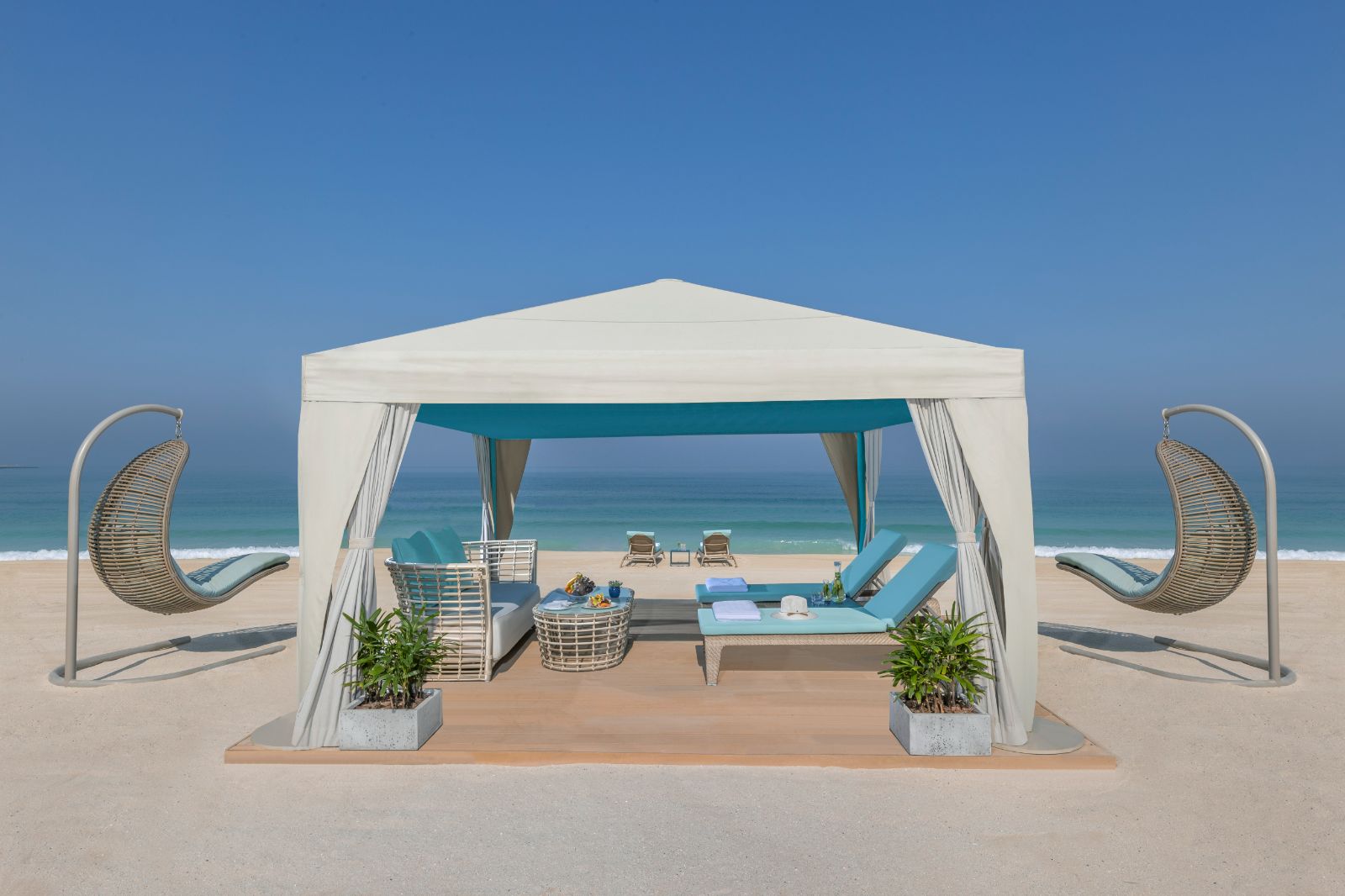 A private beach cabana at Mandarin Oriental Jumeira in Dubai
