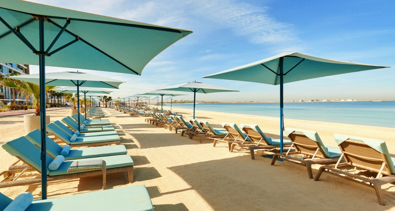 Beach loungers at Mandarin Oriental Jumeira in Dubai
