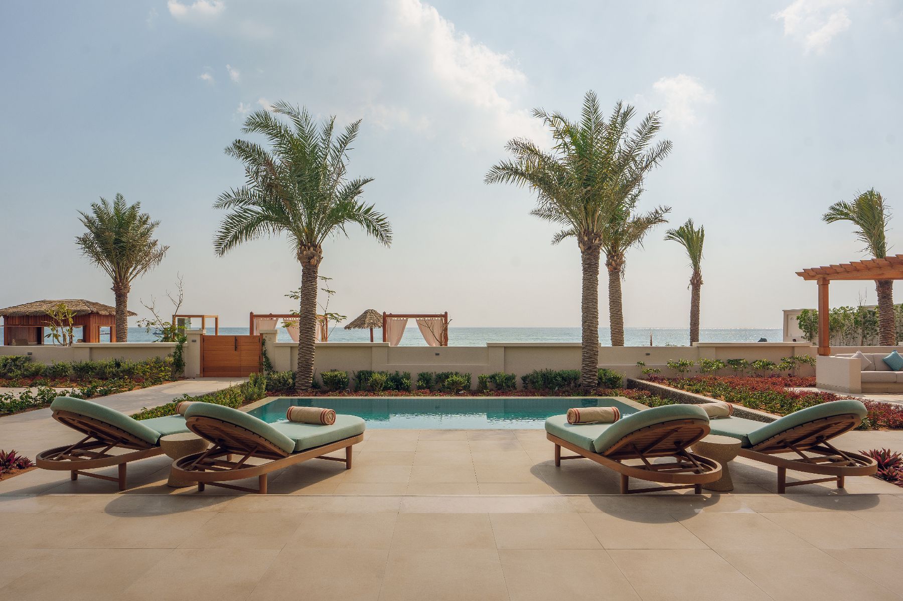Ocean View Suite swimming pool at Naama Beach Villas & Spa in Al Aqah, Fujairah