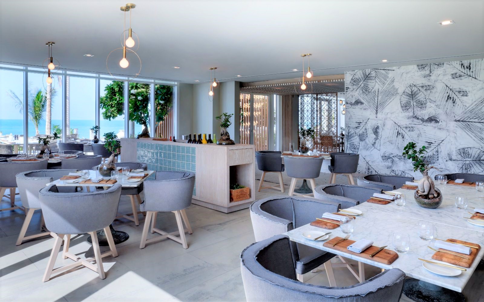 Frangipani Restaurant at Nurai Island resort off the coast of Abu Dhabi in the United Arab Emirates