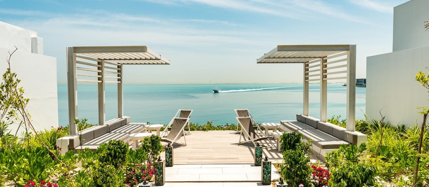 Spa relaxation area at Nurai Island resort off the coast of Abu Dhabi in the United Arab Emirates