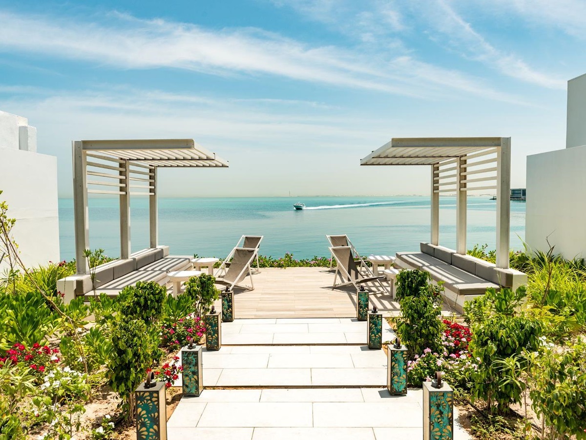 Spa relaxation area at Nurai Island resort off the coast of Abu Dhabi in the United Arab Emirates