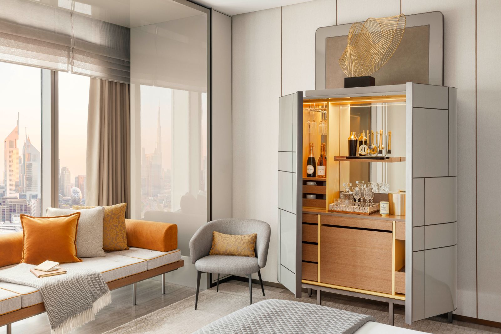 Living area in a suite at One&Only One Za'abeel in Dubai