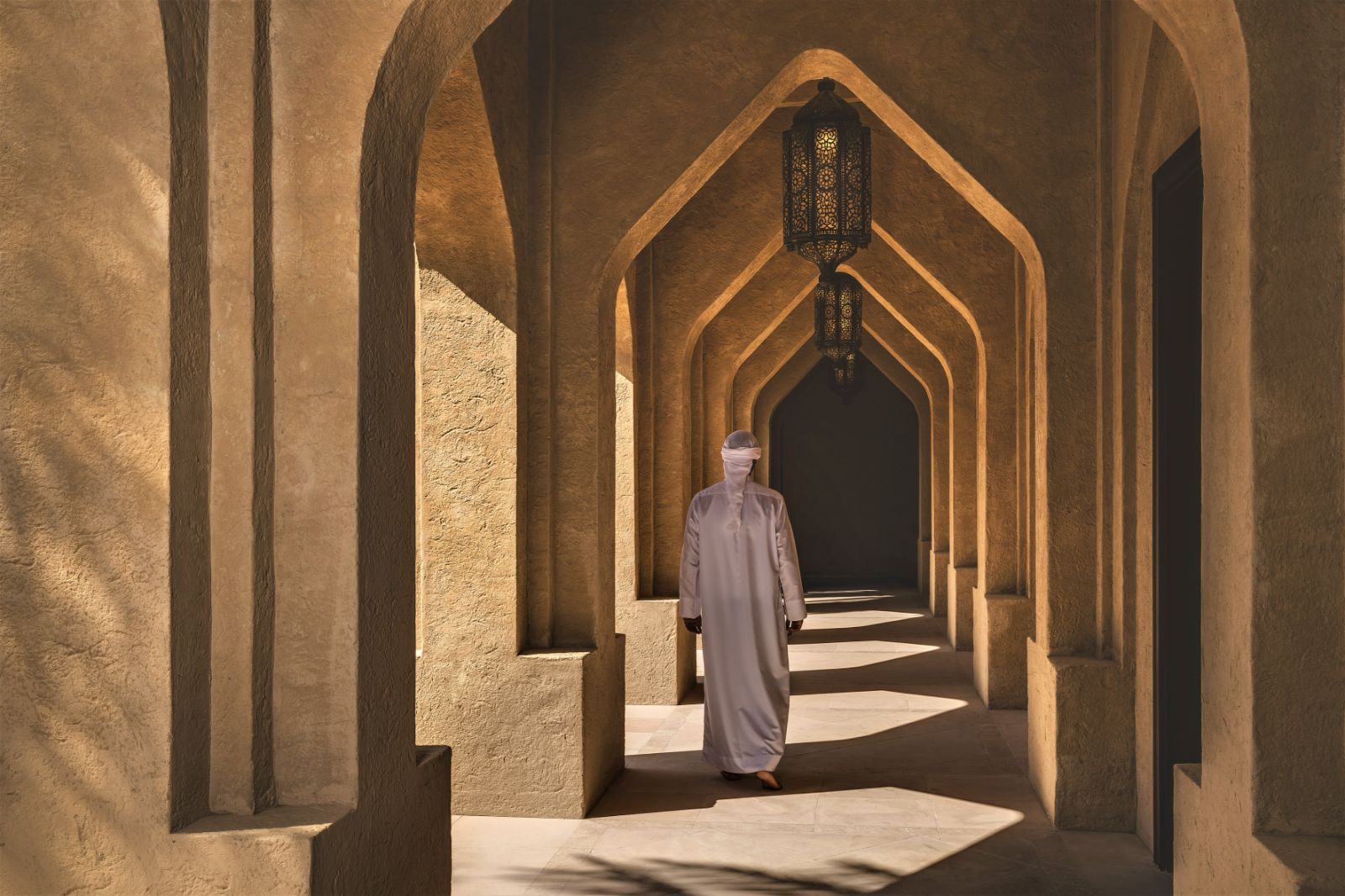Traditonal Arabian architecture at the Anantara Qasr al Sarab in Abu Dhabi