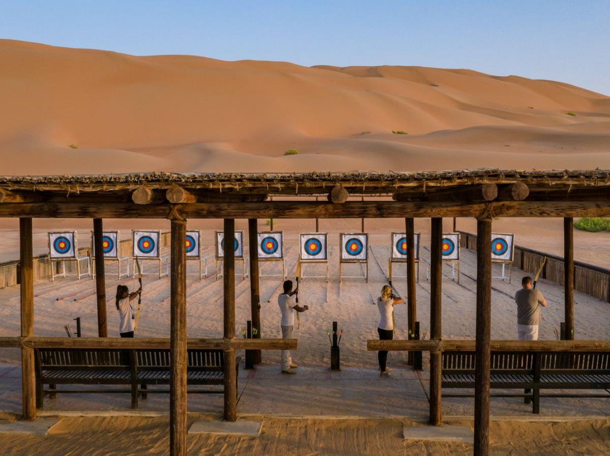 Guests learning archery at the Qasr al Sarab by Anantara in Abu Dhabi