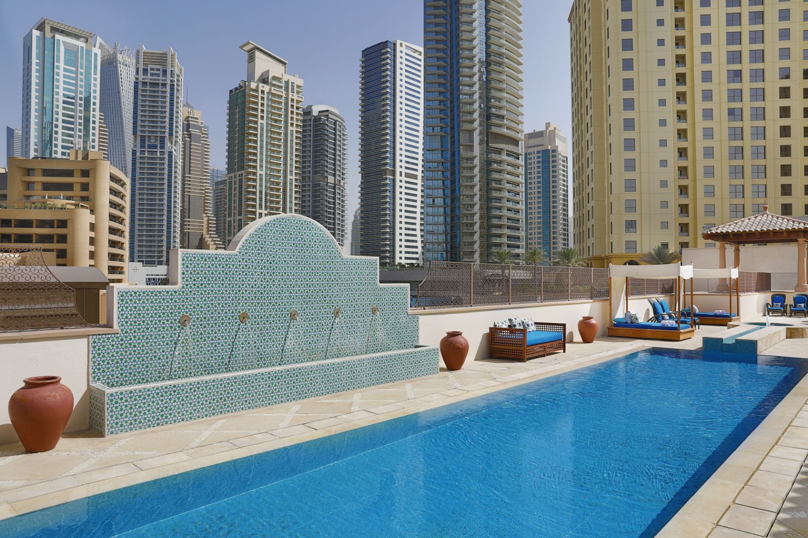 Rooftop pool at The Ritz Carlton Dubai