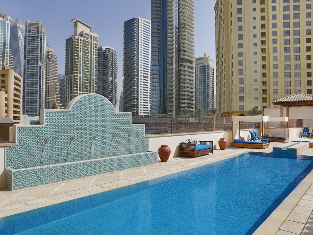 Rooftop pool at The Ritz Carlton Dubai