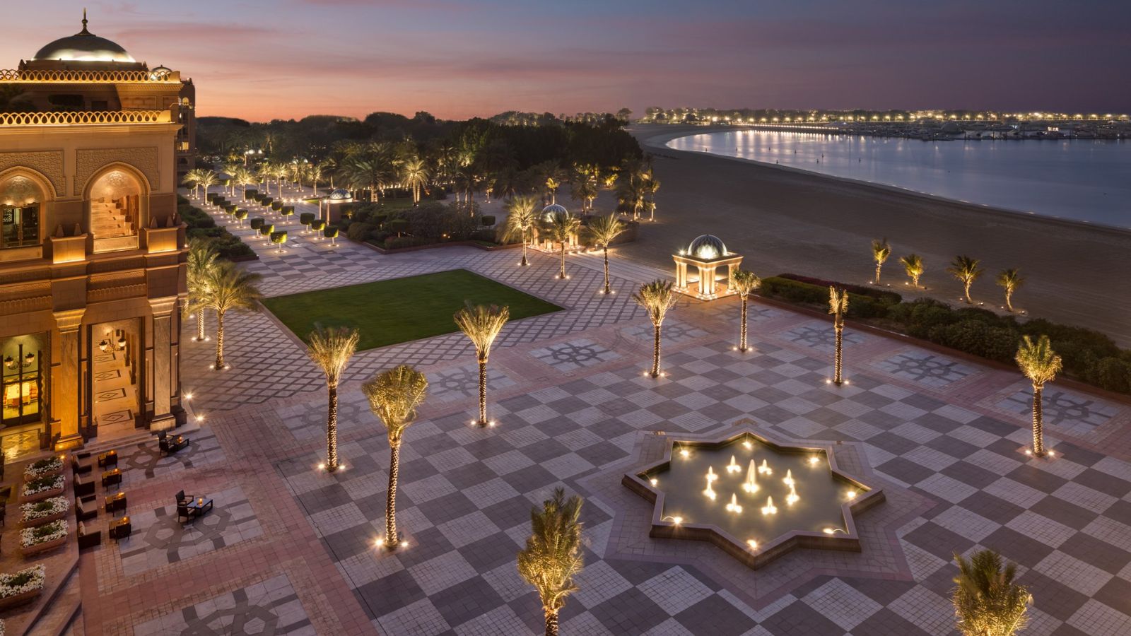 View of the terrace at Emirates Palace in Abu Dhabi
