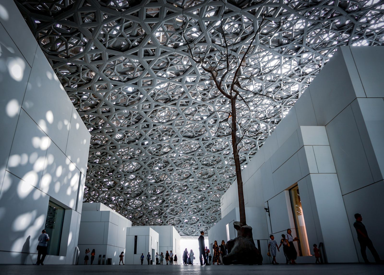 Ceiling artwork at the Louvre in Abu Dhabi