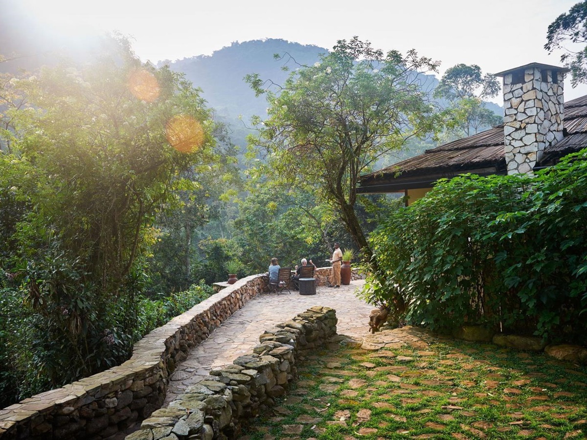 A view from the patio at Bwindi Lodge in Uganda.