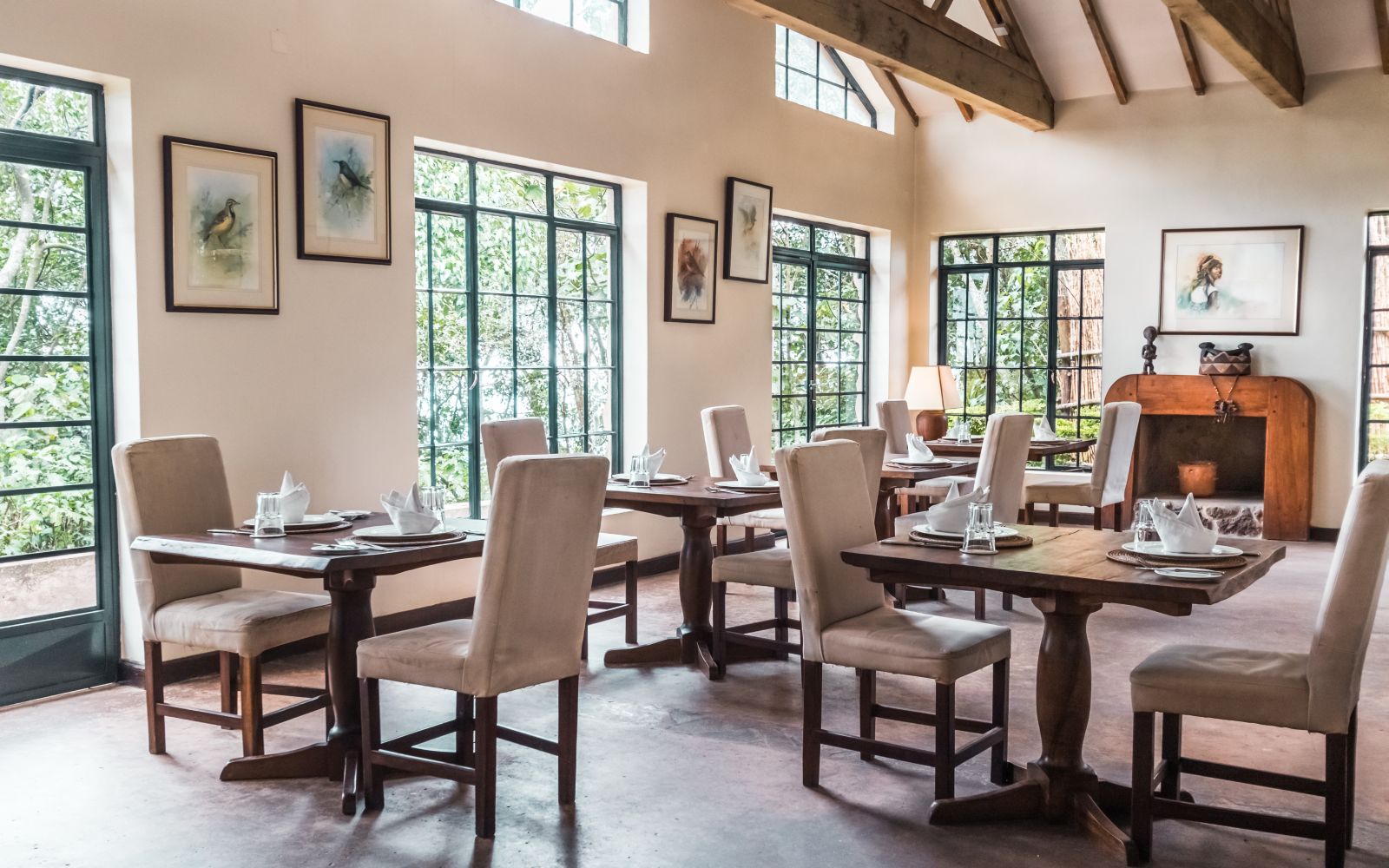 The dining room at Clouds Mountain Gorilla Lodge in Uganda