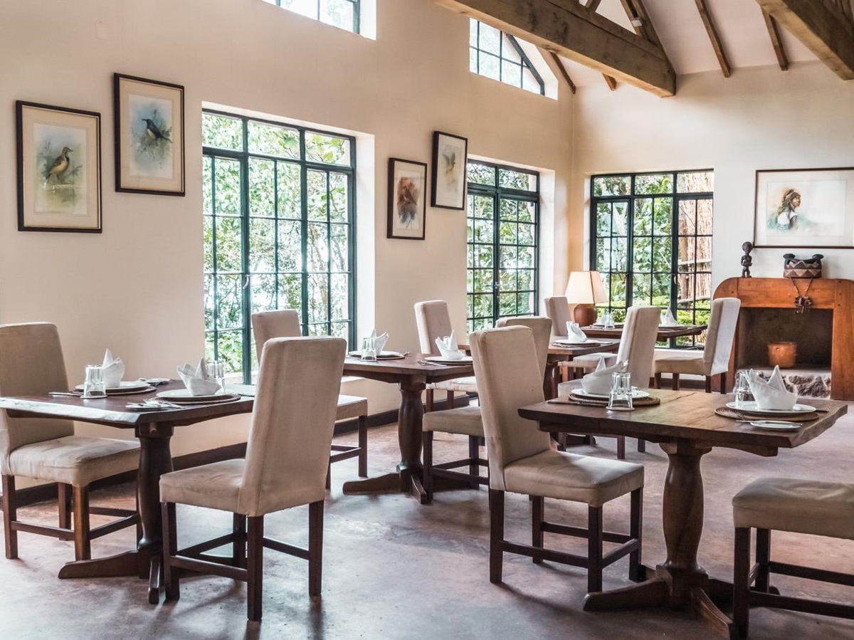 The dining room at Clouds Mountain Gorilla Lodge in Uganda