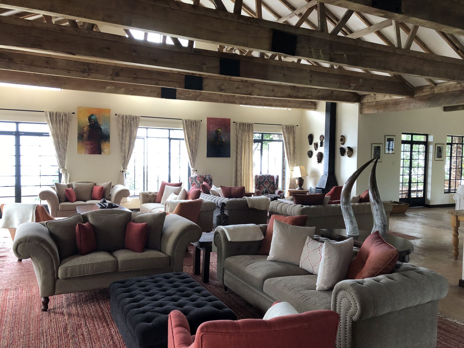The main living area at Clouds Mountain Gorilla Lodge in Uganda