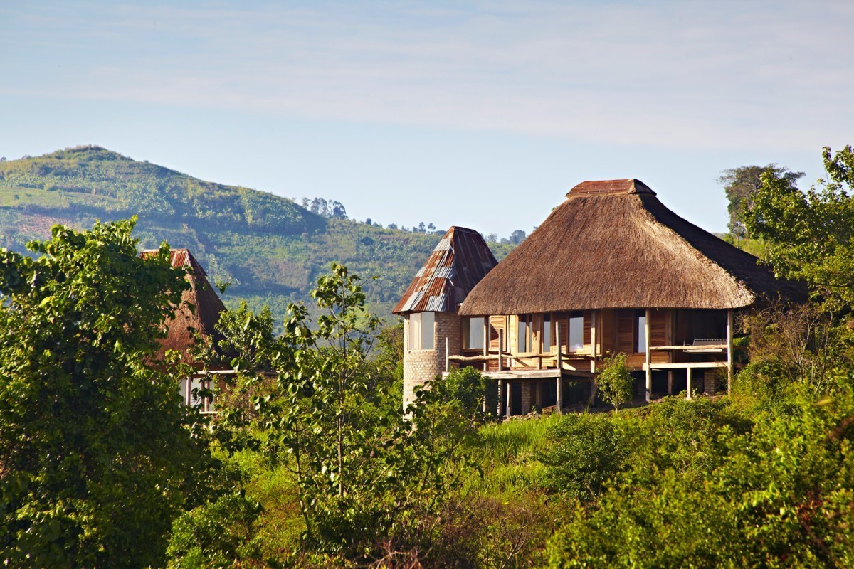 A view to Kyambura Gorge Lodge in Uganda