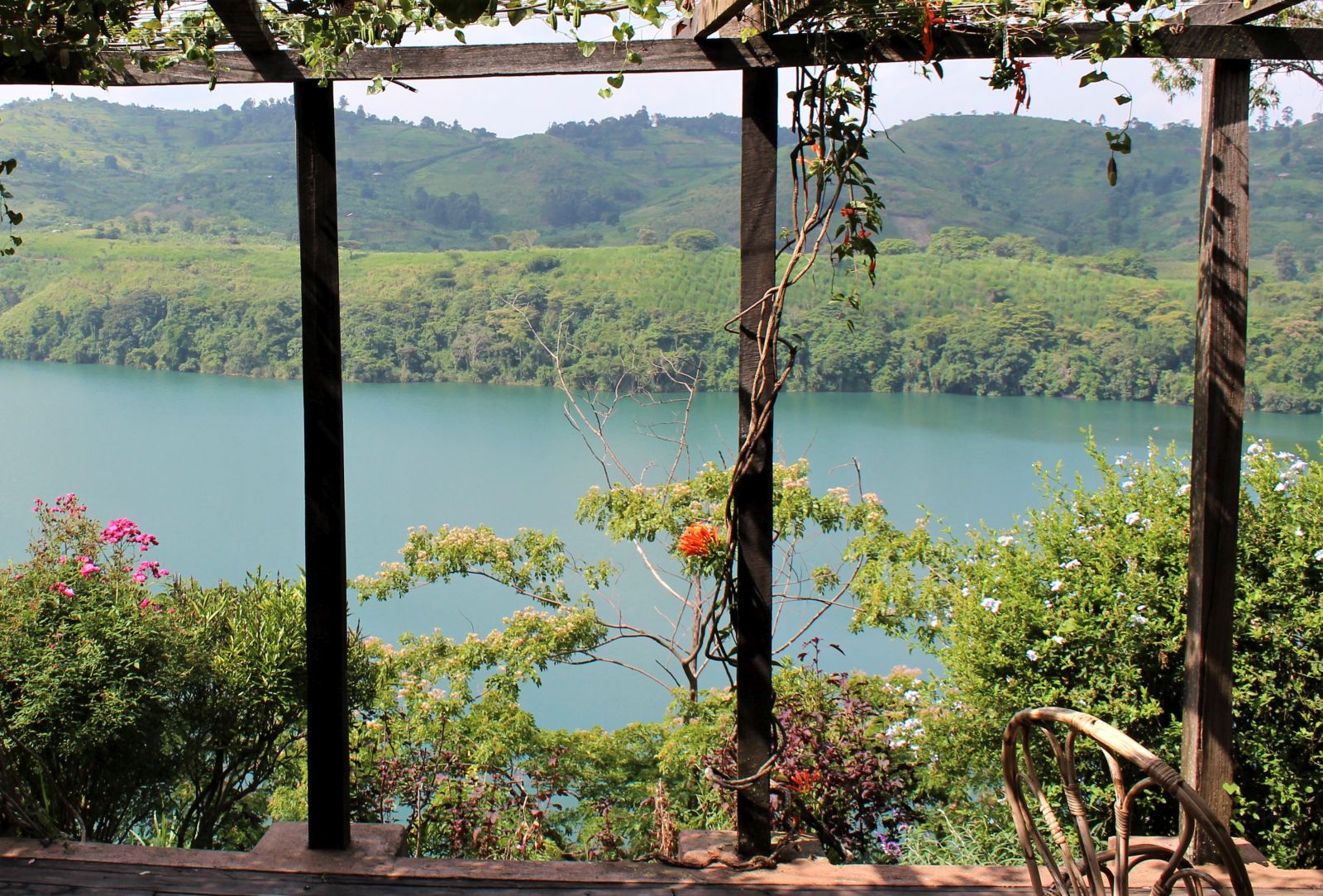 Swimming pool at the Ndali Lodge in the Crater Lakes region of Uganda