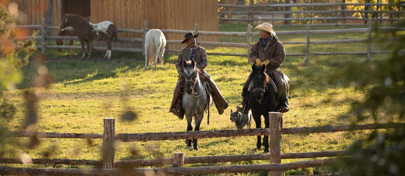 Horse riding activity at Bishop's Lodge New Mexico USA