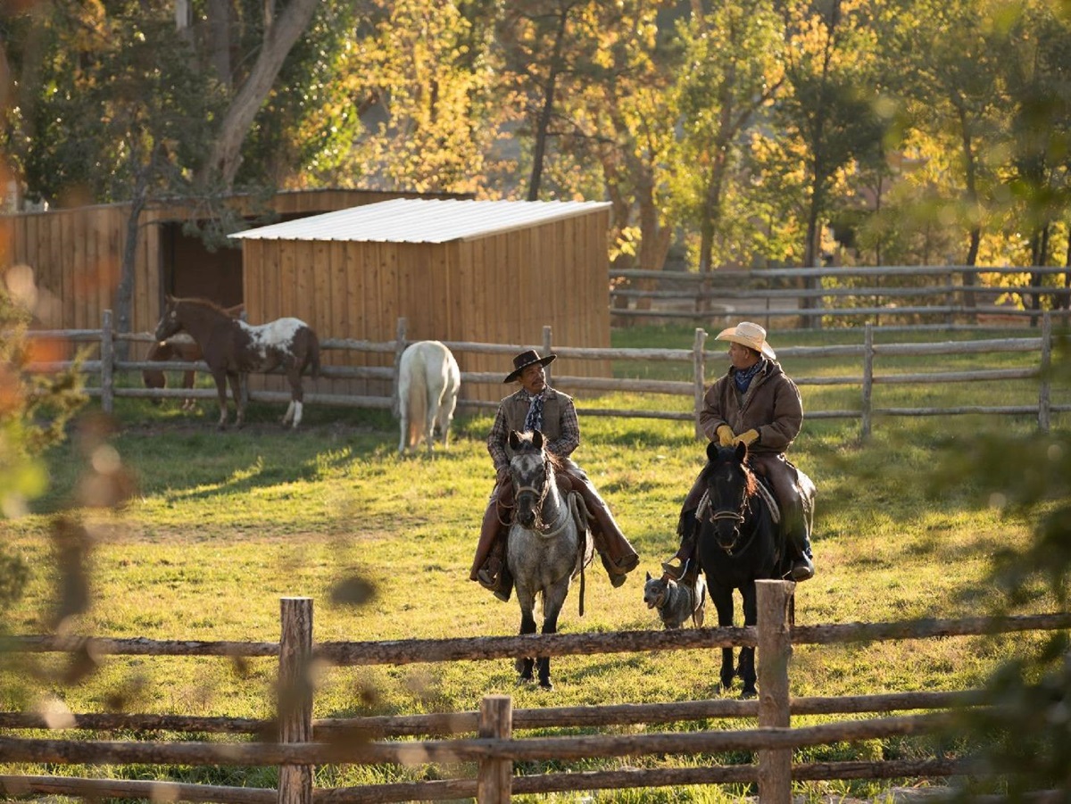 Horse riding activity at Bishop's Lodge New Mexico USA
