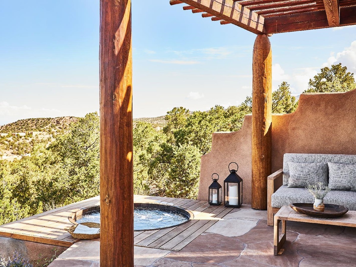 Jacuzzi of a Kiva Suite at Bishop's Lodge New Mexico USA