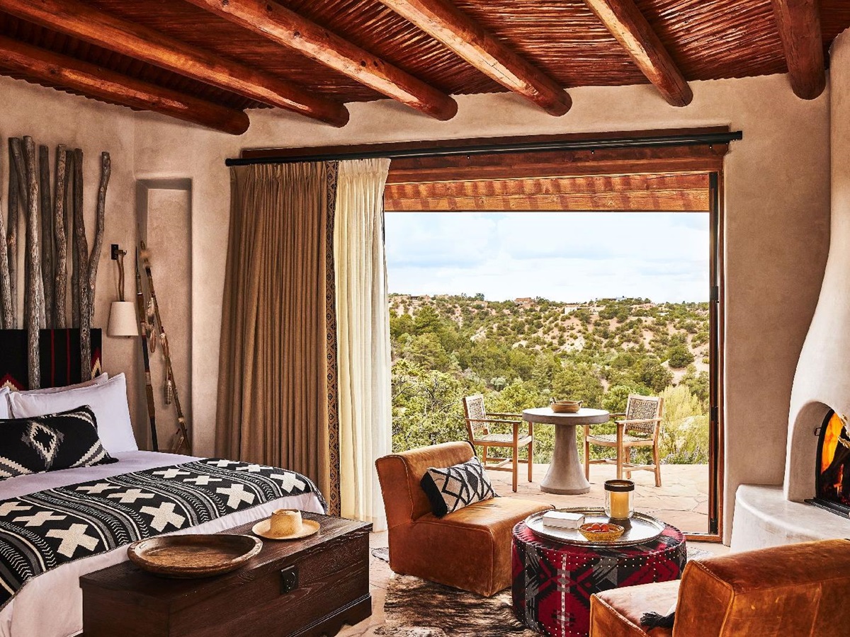 Kiva suite with terrace at Bishop's Lodge New Mexico USA