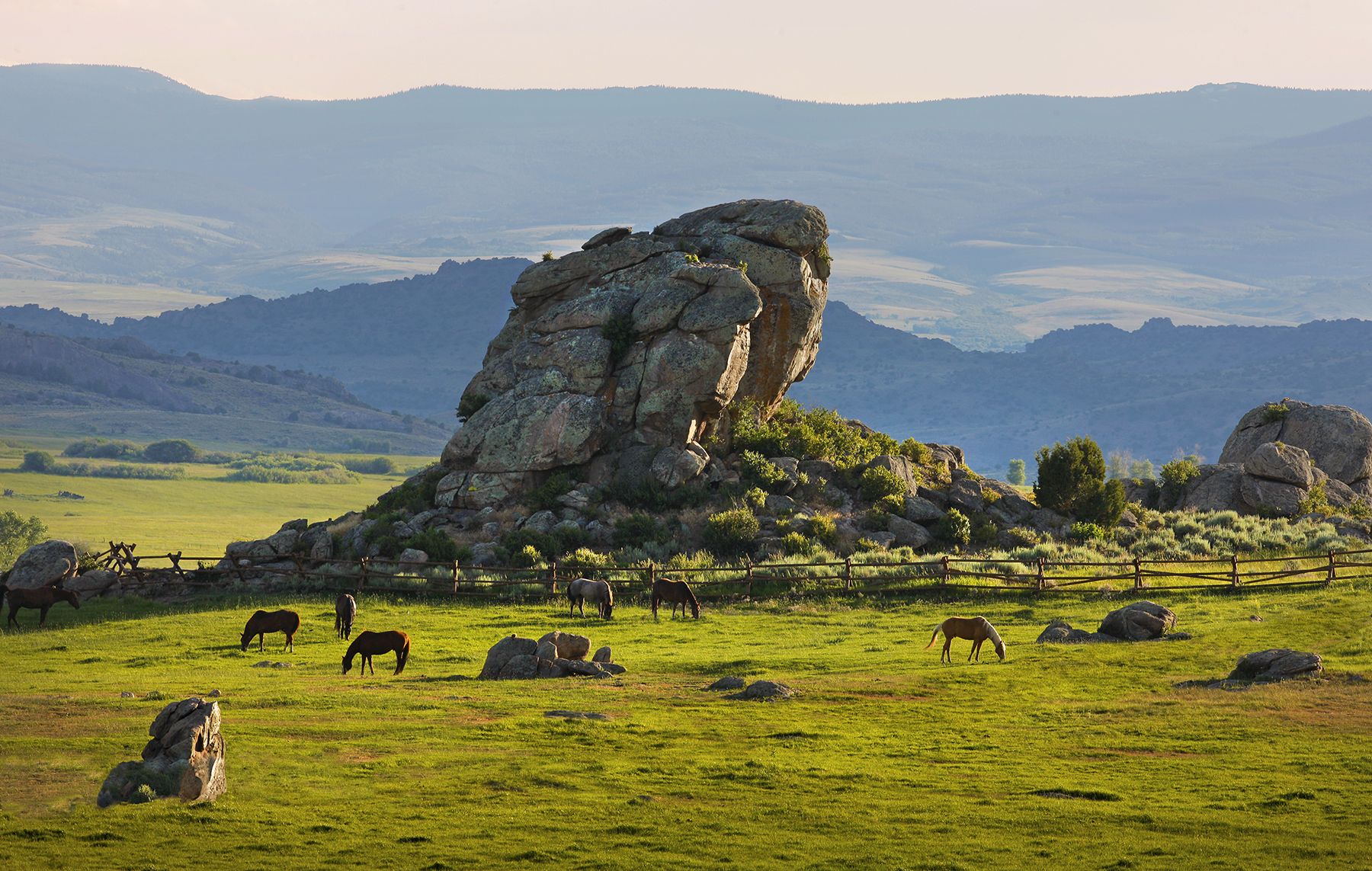 An iconic rock near Brush Creek Ranch, USA