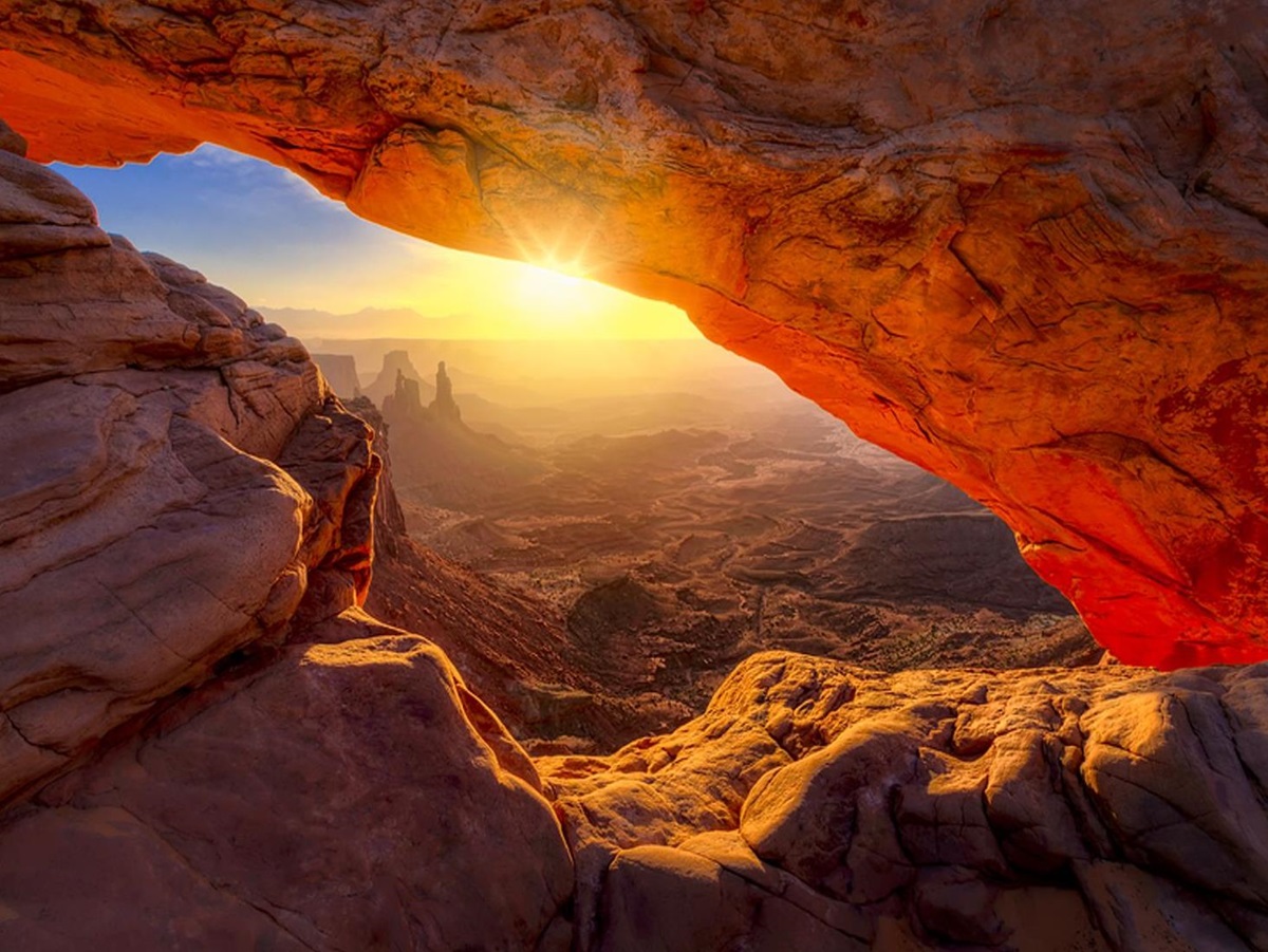 Sunrise in the Canyonlands National Park in Utah USA