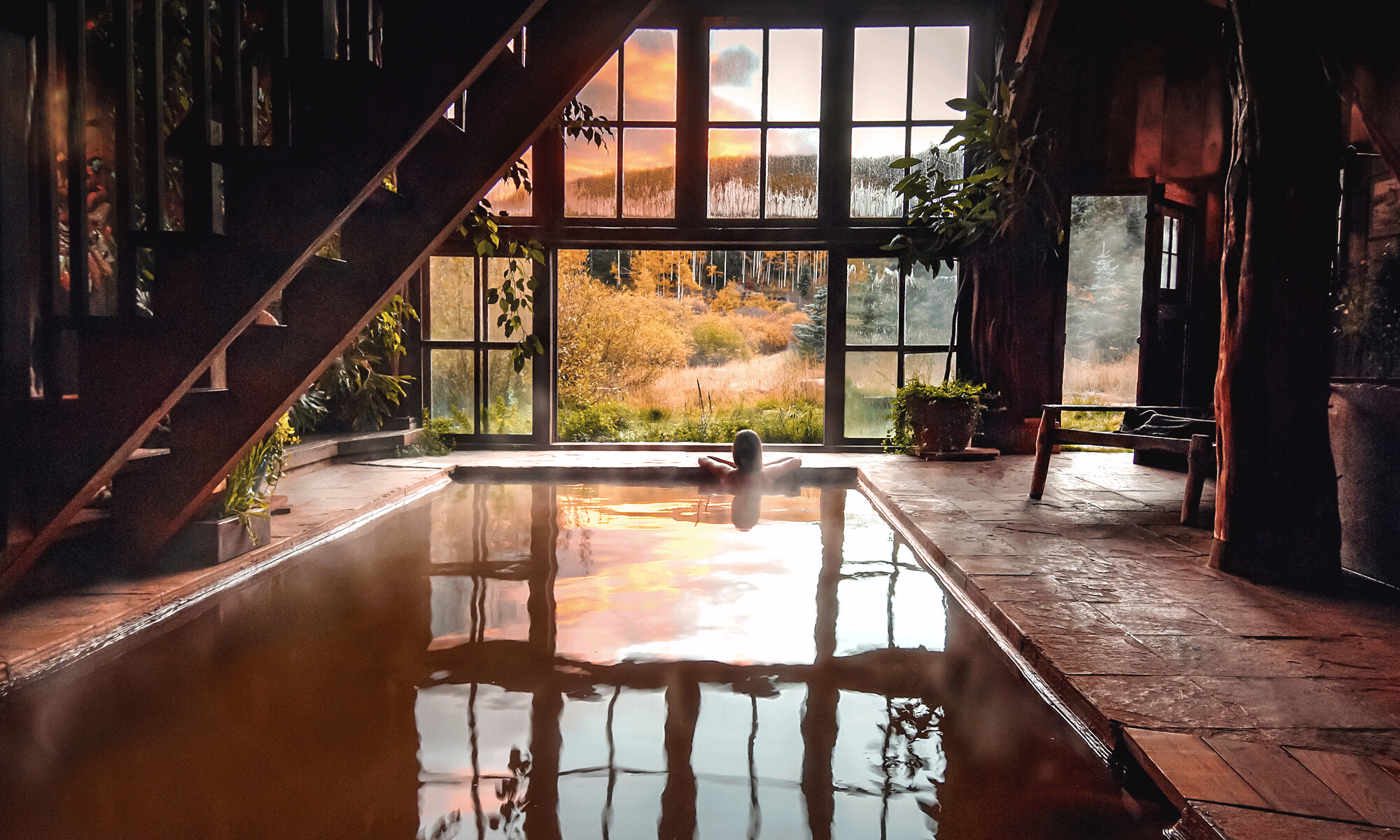 Bathing at Dunton Hot Spring's Bathhouse