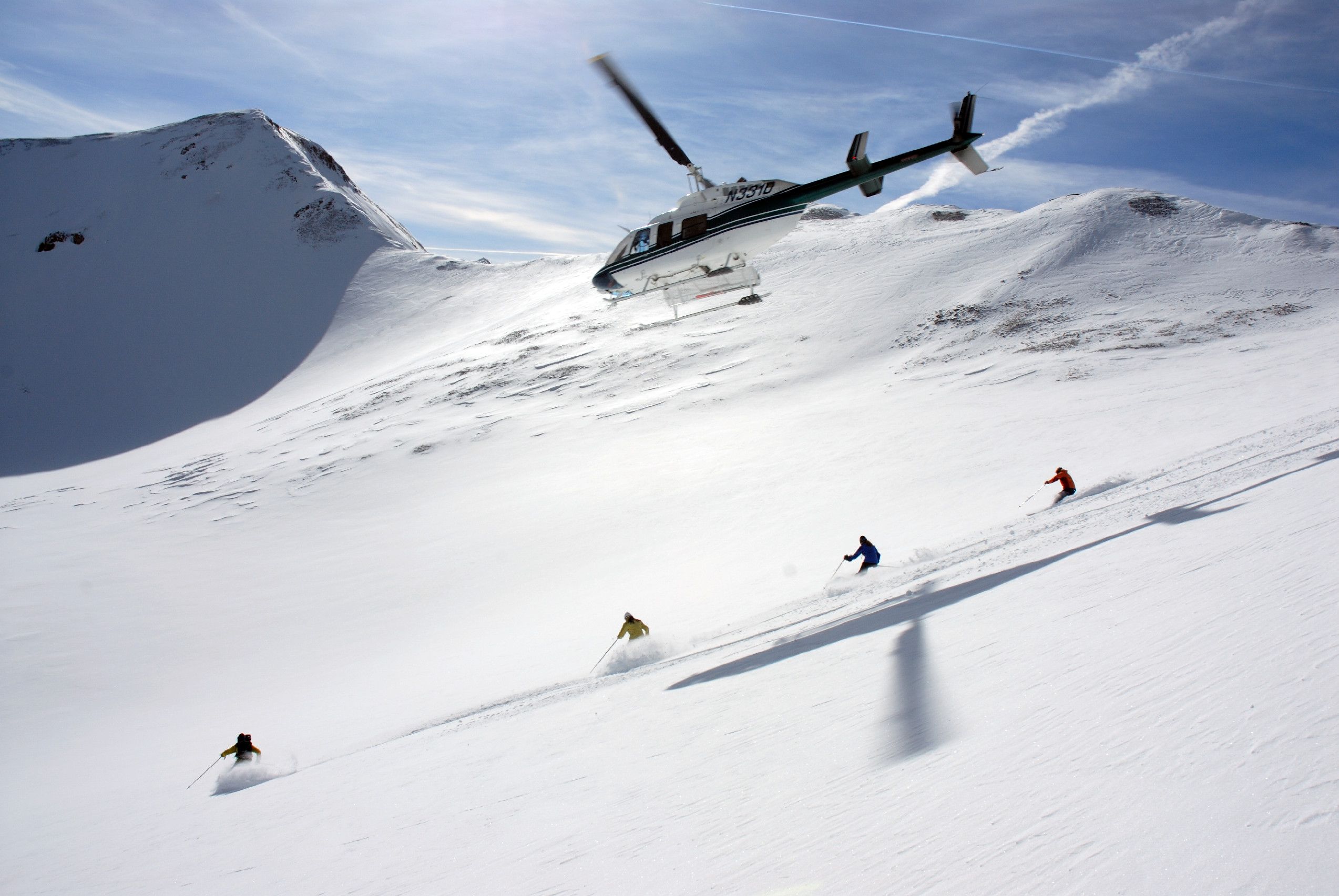 Heli skiing near Dunton Hot Springs, USA