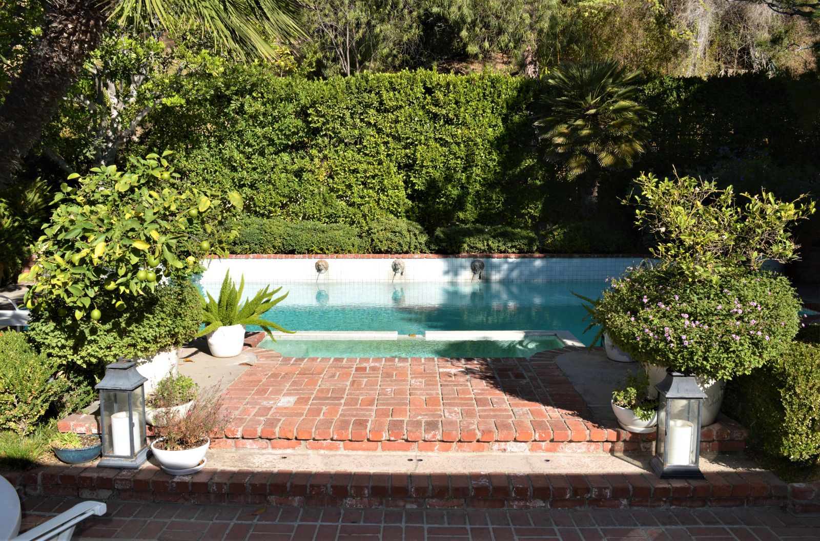 Pool at Flicker Way Estate villa in Los Angeles, USA