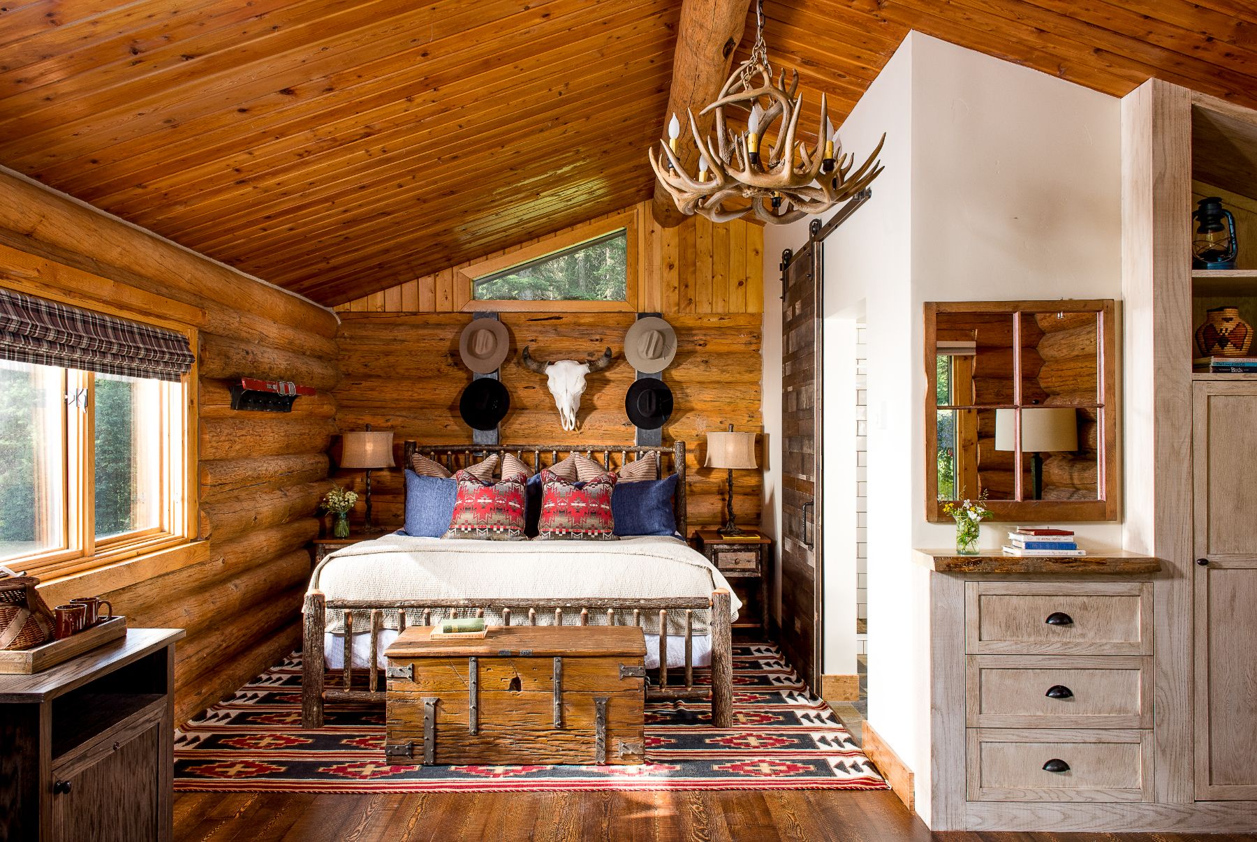 Guest bedroom cabin at Lone Mountain Ranch in Montana