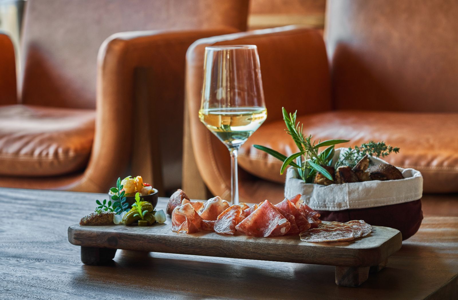 Cuisine served at the Scout Bar at Montage Healdsburg in Sonoma, California